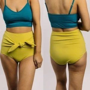 Kortni Jeane Tie Front High Waisted Bikini Bottoms